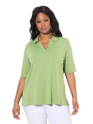 Ulla Popken Poloshirt in erbse