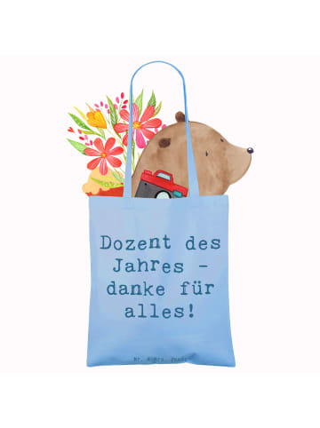 Mr. & Mrs. Panda Tasche Spruch Dozent des Jahres mit Spruch in Sky Blue