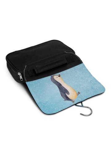 Mr. & Mrs. Panda Waschtasche Pinguin mHerzieren ohne Spruch in Eisblau