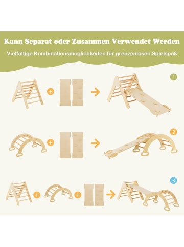 COSTWAY 4 in 1 Kletterdreieck in Beige