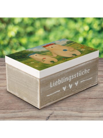 Mr. & Mrs. Panda Truhe Bären mit Blumenkranz Design ohne Spruch in Weiß