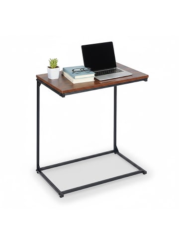 relaxdays Beistelltisch in Schwarz/ Braun- (B)55 x (H)66 x (T)35 cm