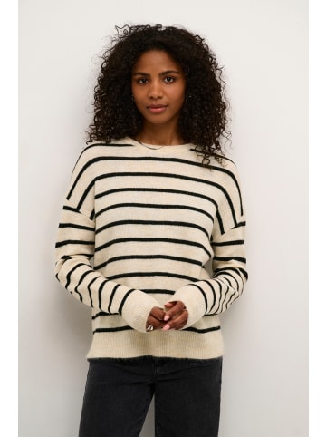 Kaffe Strickpullover KAlida Regular fit in Feather Gray Mel/ Black Stripe