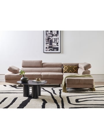 Beliani Ecksofa NORREA in Beige/Silber - (W) 262 x (H) 81 x (L) 169 cm