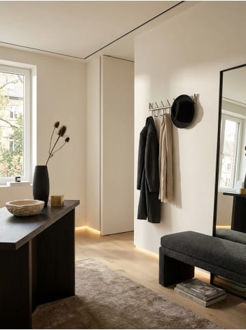 KADIMA DESIGN Silberne Metall-Wandgarderobe, 12 Haken, 60x19x10 cm, Handarbeit