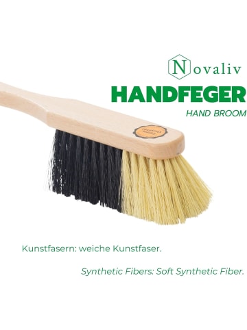 Novaliv 2 Stück KUNSTBORSTEN Handfeger Besen weiche Borsten - Schrankbesen Cam in Braun