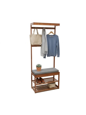 relaxdays Garderobenständer in Braun - (B)70 x (H)175 x (T)33 cm