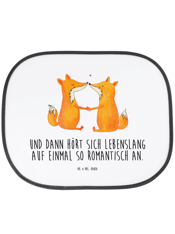 Mr. & Mrs. Panda Sonnenschutz Auto Füchse Liebe mit Spruch in Weiß