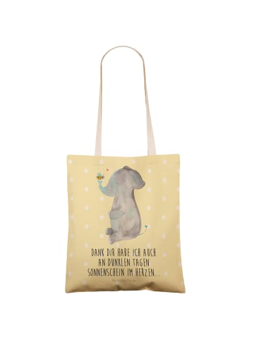Mr. & Mrs. Panda Schultertasche Elefant Biene mit Spruch in Gelb Pastell