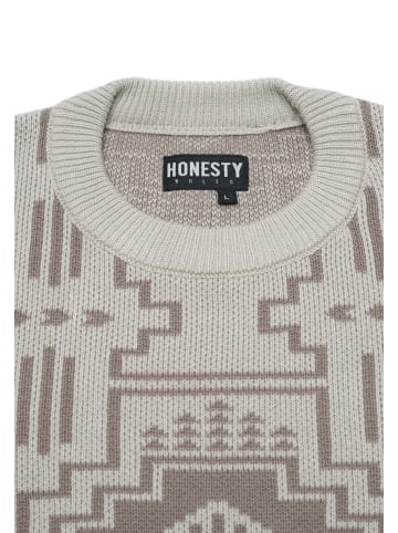 HONESTY RULES Strick " Jacquard Knitter II " in stone-grey