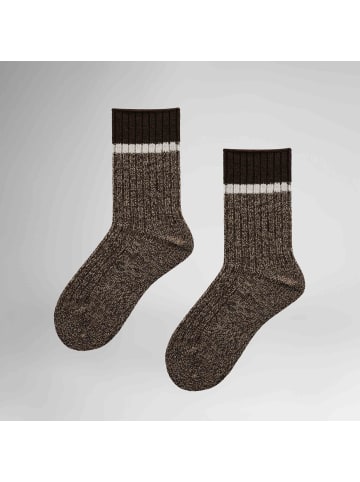 Hudson Socken Cozy Twist druckfrei in Coffee brown