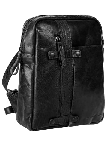 SPIKES & SPARROW Rucksack echt Leder in schwarz
