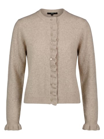 Zero Strick-Cardigan mit Rüschen in Light Beige Melange
