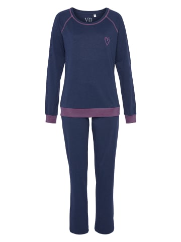 Vivance Active Pyjama in jeansblau-meliert