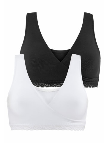 PETITE FLEUR Soft-BH in weiß+schwarz