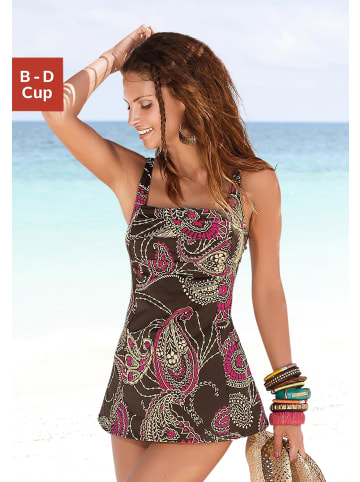 LASCANA Badekleid in braun-bedruckt