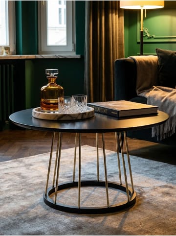 KADIMA DESIGN Couchtisch Rund 80x80x42 cm Gold Sofatisch Metall Modern,