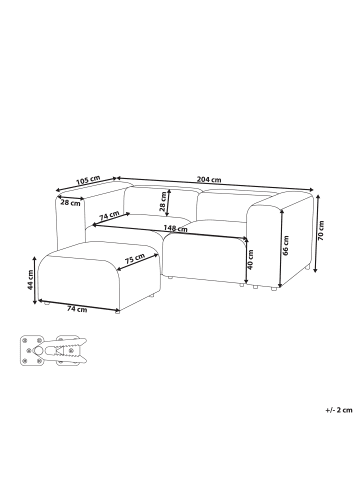 Beliani 2-tlg 2-Sitzer Sofa FALSTERBO in Beige