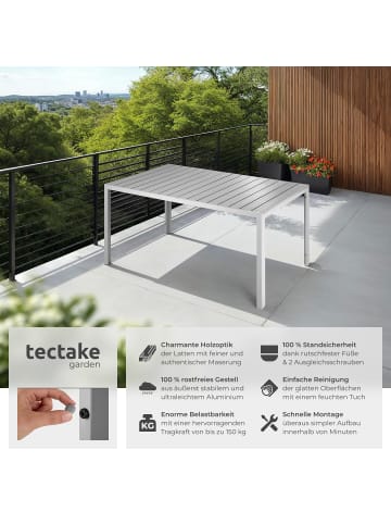 tectake Aluminium Balkontisch mit höhenverstellbaren Füßen, 150x90x74,5cm