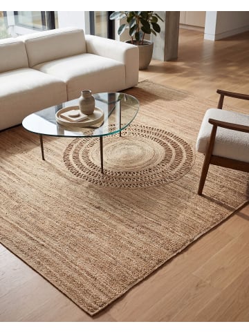 Beliani Geflochtener Teppich BOGAZOREN in Beige - (W) 160 x (L) 230 cm