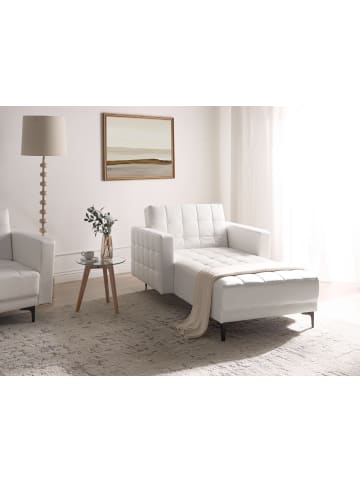 Beliani Chaiselongue ABERDEEN in Weiß/Schwarz - (W) 107 x (H) 83 x (L) 189 cm