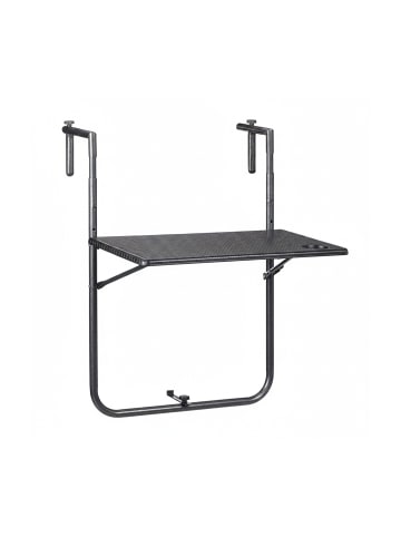 relaxdays Balkonhängetisch in Schwarz - (B)59,5 x (T)36 cm