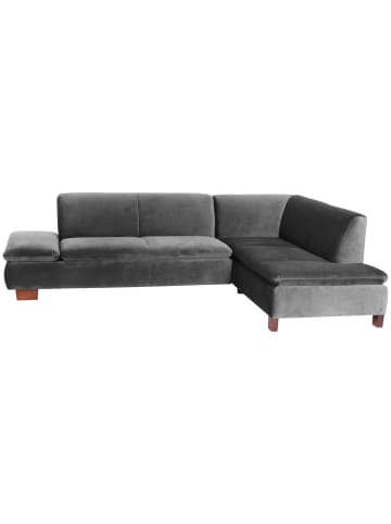 others ECKSOFA mit Ottomane rechts Kaye Samtvelours Buche nussbaum/anthrazit