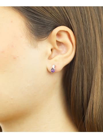 Diamant L'éternel Ohrstecker aus 375 Weißgold mit Amethyst