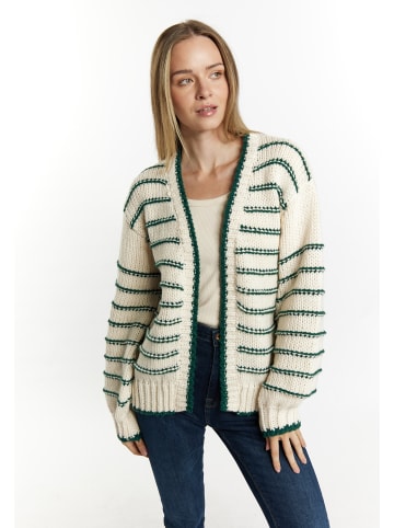 DreiMaster Maritim Strickjacke in Wollweiss Grün