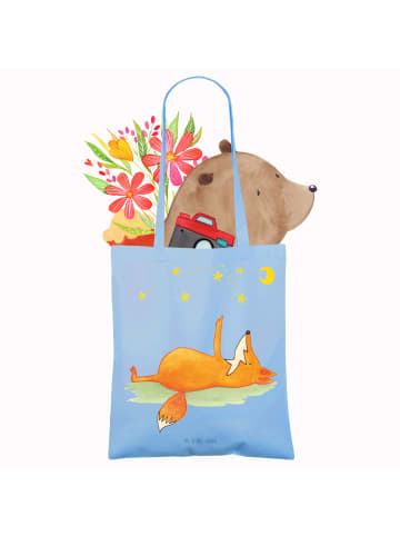 Mr. & Mrs. Panda Tote Bag Fuchs Sterne ohne Spruch in Sky Blue