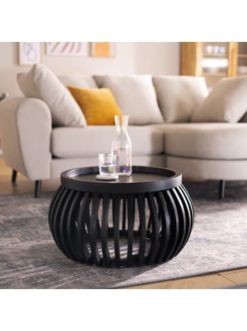 home24 Massiver Couchtisch GUIEN in Schwarz