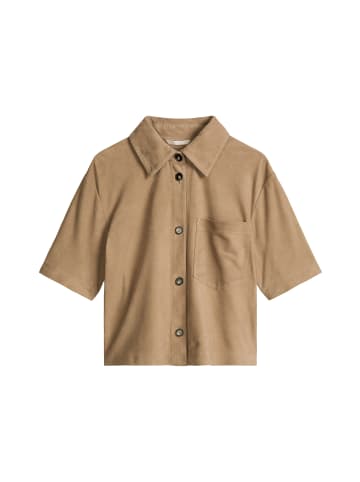 Marc O'Polo Lederhemd regular in Sandpaper