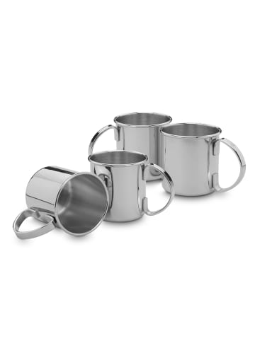 Echtwerk 4 tlg. Set Kupferbecher-Set 480 ml in Silber