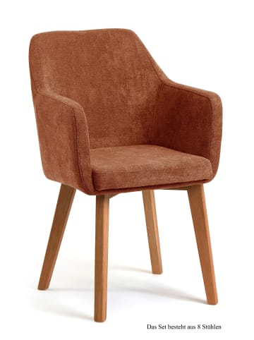 58 aufm Kessel ARMLEHNSTUHL (8er-Set) Darleen 57x87x60 Eiche geölt/Cognac