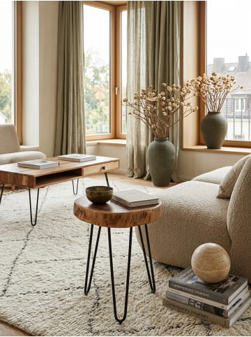 KADIMA DESIGN Massivholz Beistelltisch BAGLI 35 x 35 cm Wohnzimmertisch in Akazie