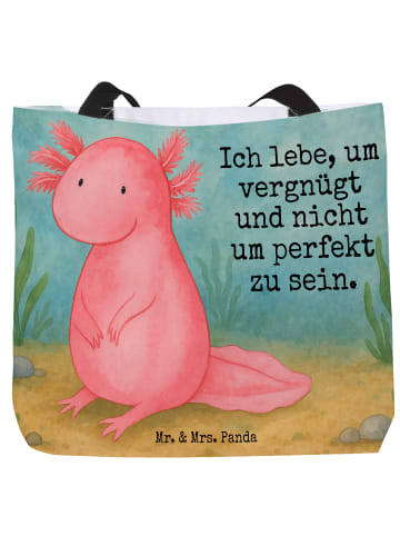 Mr. & Mrs. Panda Shopper Axolotl Niedlich Design mit Spruch in Weiß
