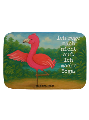 Mr. & Mrs. Panda Badteppich Flamingo Yoga Design mit Spruch in Weiß