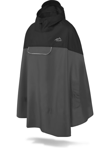 Normani Outdoor Sports Unisex Regenponcho wasserdicht Cherrapunji in Schwarz/Anthrazit