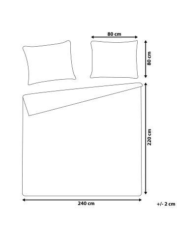 Beliani 3-tlg Bettwäsche-Set HARMONRIDGE in Blau