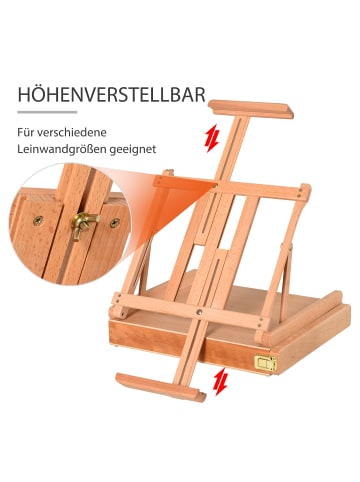 HOMCOM Staffelei-B42 x T36 x H12,5 cm-Natur