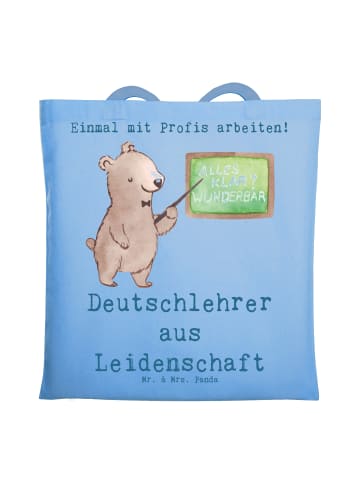 Mr. & Mrs. Panda Einkaufstasche Deutschlehrer Leidenschaft mit S... in Sky Blue