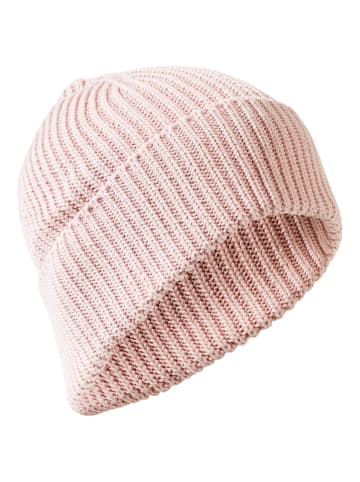 Camel Active Strick-Beanie aus reiner Baumwolle in Rosa