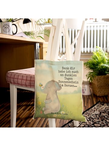 Mr. & Mrs. Panda Strandtasche Elefant Biene Design mit Spruch in Weiß