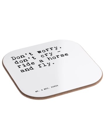 Mr. & Mrs. Panda Untersetzer für Gläser Don't worry, don't cry..... in Weiß
