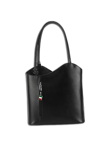 Florence Florence Schultertasche, Rucksack Leder schwarz ca. 28cm