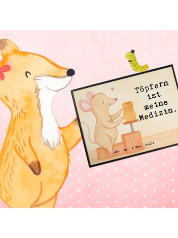 Mr. & Mrs. Panda Schreibauflage Maus Töpfern Design mit Spruch in Weiß