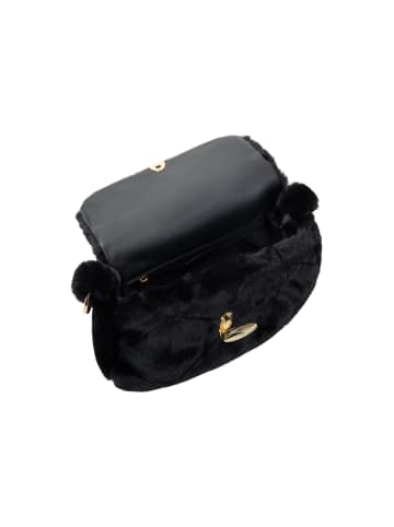 faina Damen Schultertasche Aus Kunstfell in Schwarz