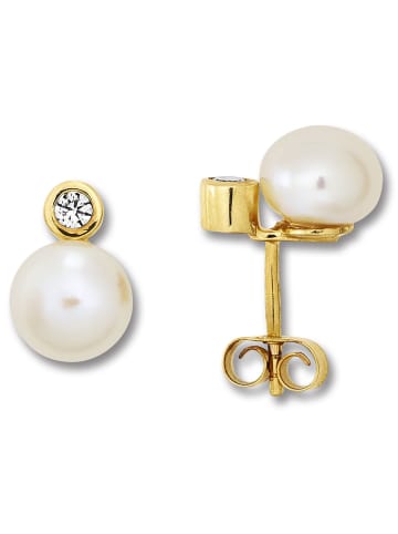 ONE ELEMENT  Zirkonia Ohrringe   Ohrstecker aus 333 Gelbgold in gold