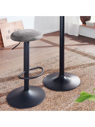 KADIMA DESIGN Tresenhocker CAMPANIA - Komfortables Küchen- & Barbarmützel in Grau