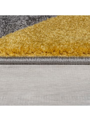 KADIMA DESIGN Abstrakter, moderner Designerteppich in Grau-Ocker